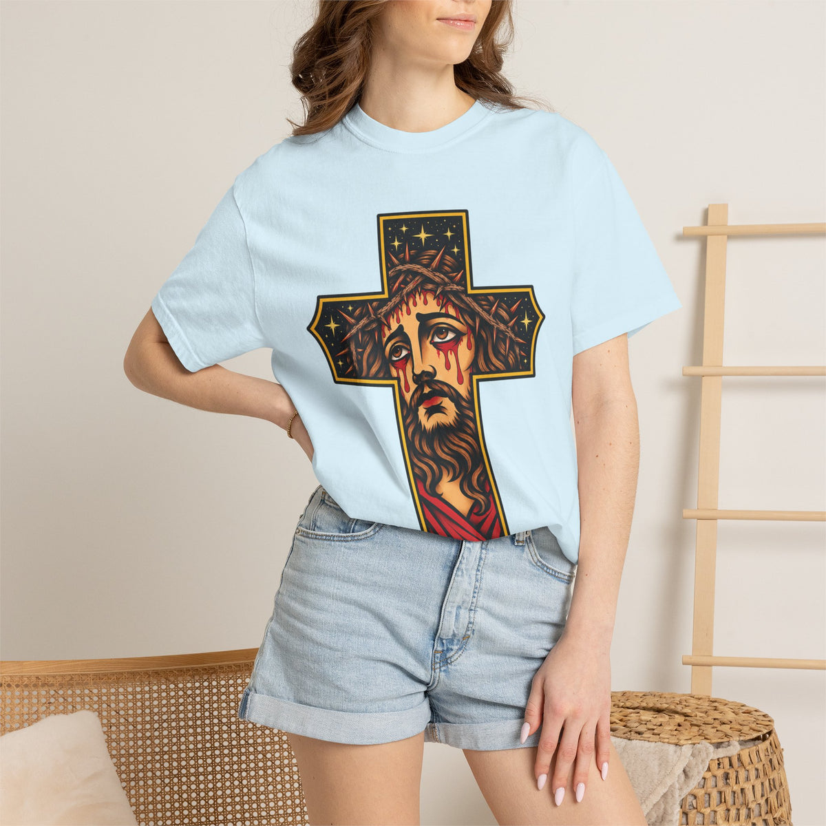 Matthew 11:28 Jesus Cross Tattoo Flash T-Shirt