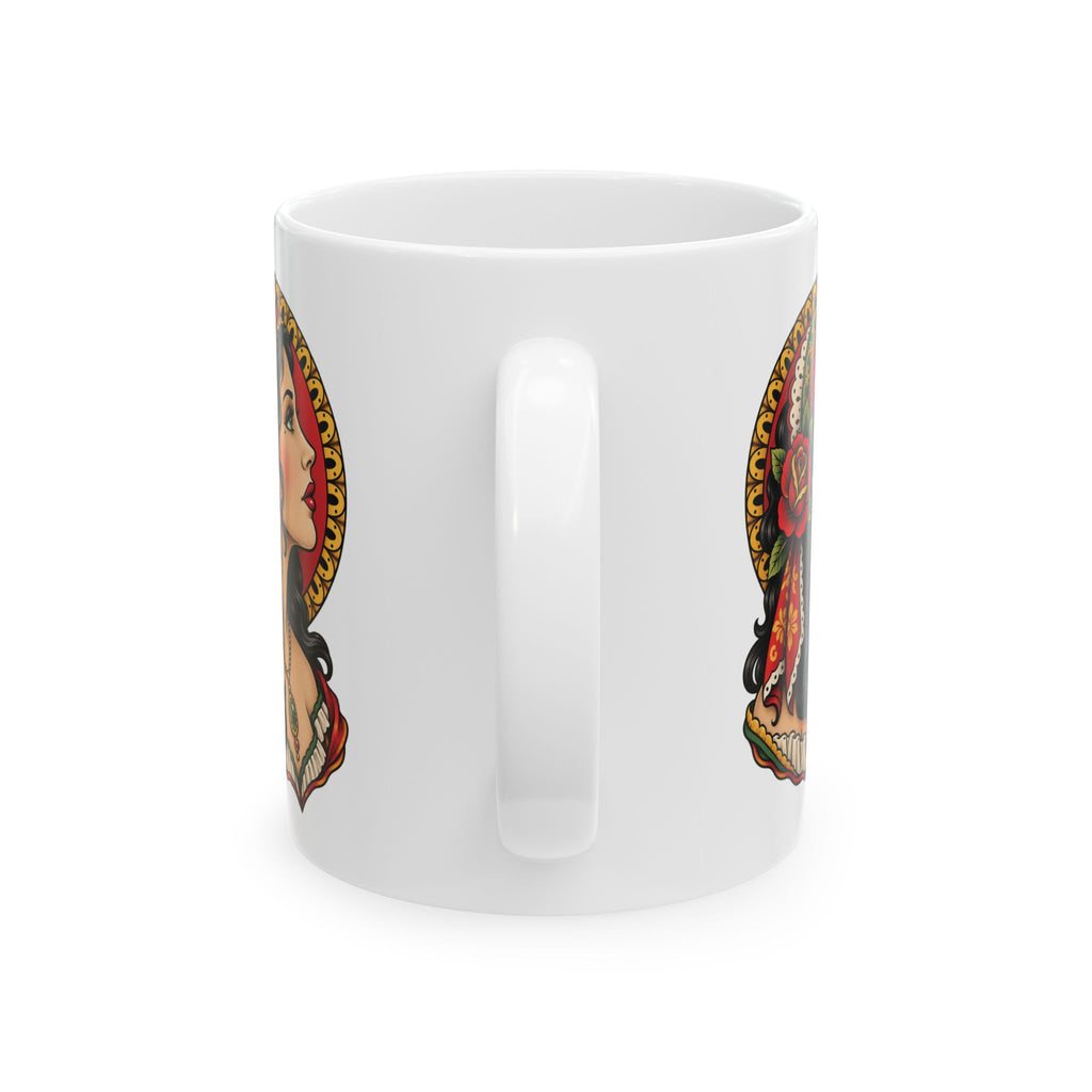 Esmeralda Gypsy Tattoo Flash Ceramic Coffee Mug (11oz, 15oz)