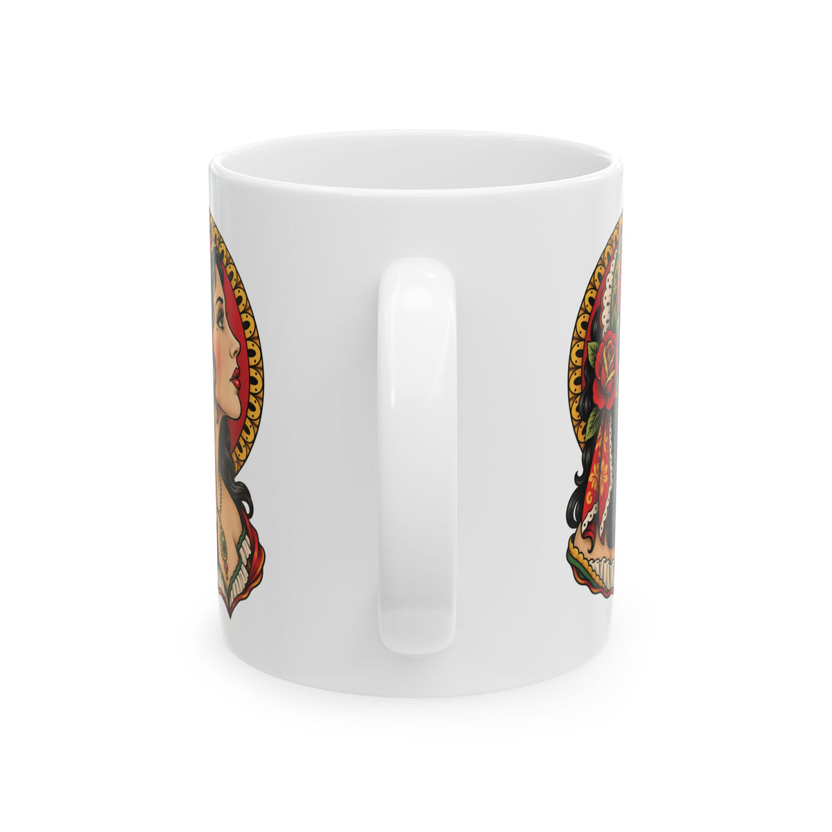 Esmeralda Gypsy Tattoo Flash Ceramic Coffee Mug (11oz, 15oz)