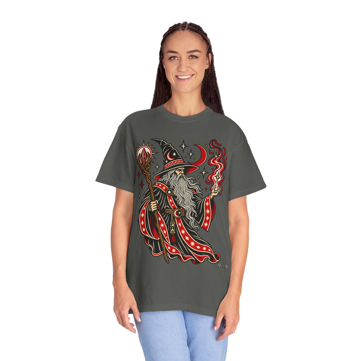 Fire Wizard Tattoo Flash T Shirt