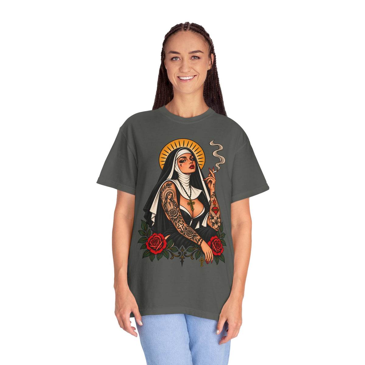 Rebel Nun Tattoo Flash T-Shirt
