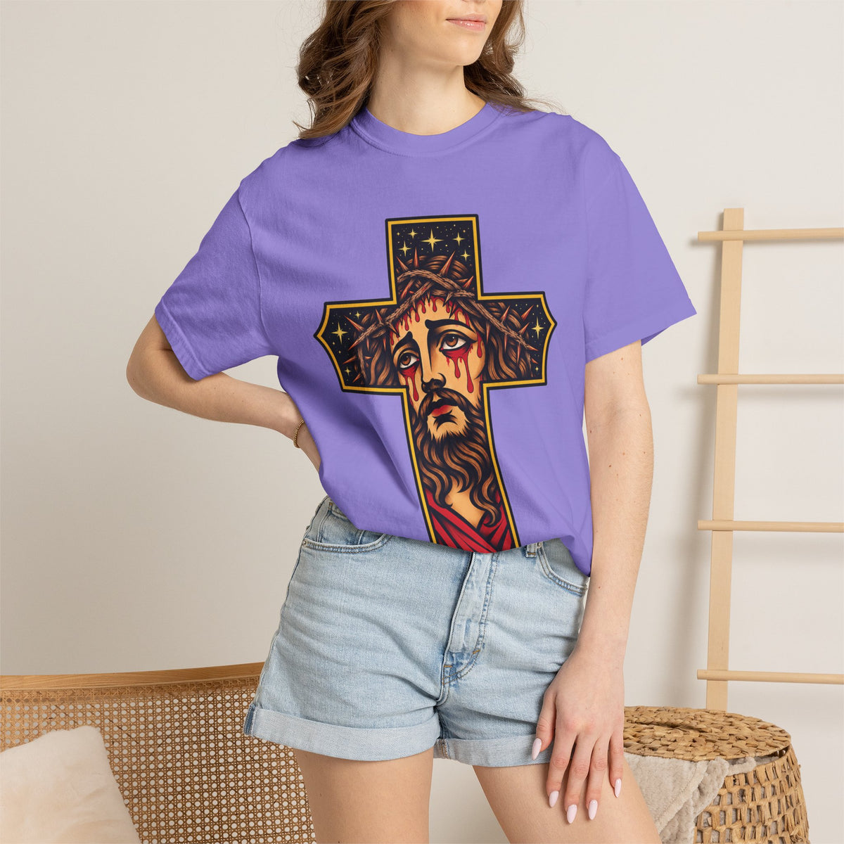 Matthew 11:28 Jesus Cross Tattoo Flash T-Shirt