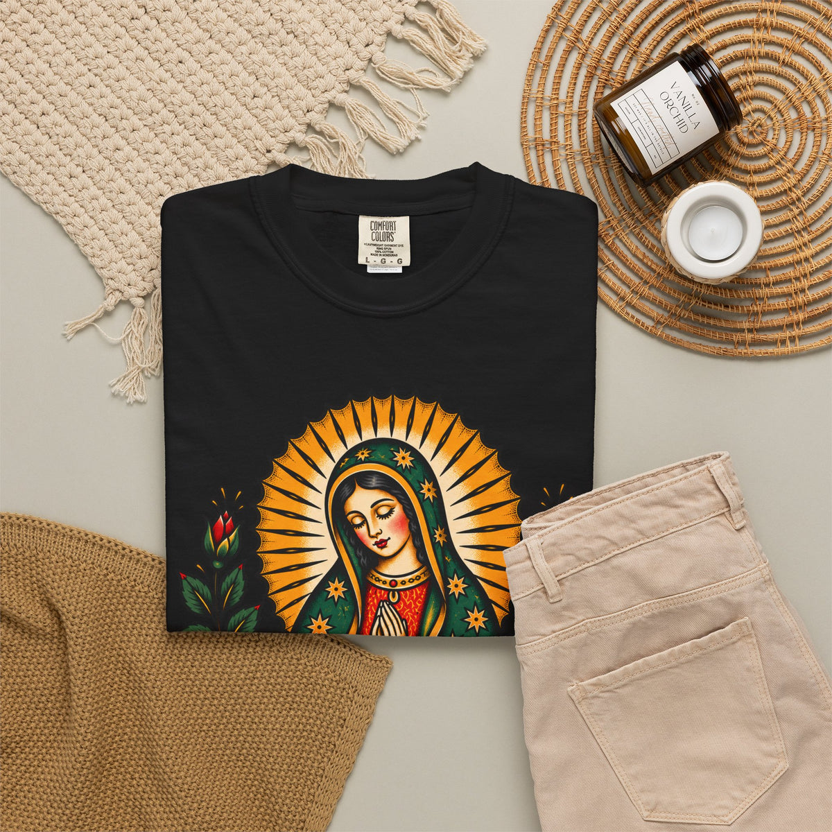 Our Lady of Guadalupe Tattoo Flash T-Shirt