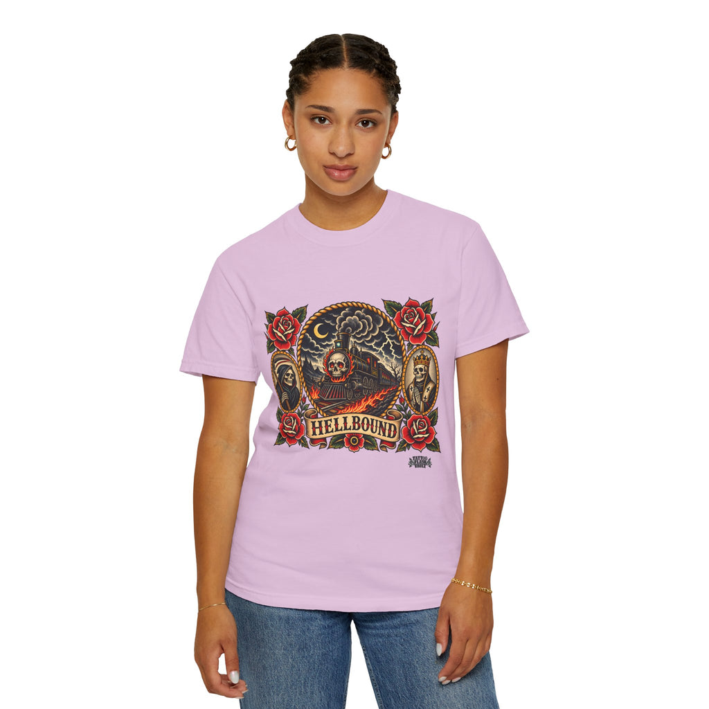 Hellbound Skull Train Tattoo Flash T-Shirt