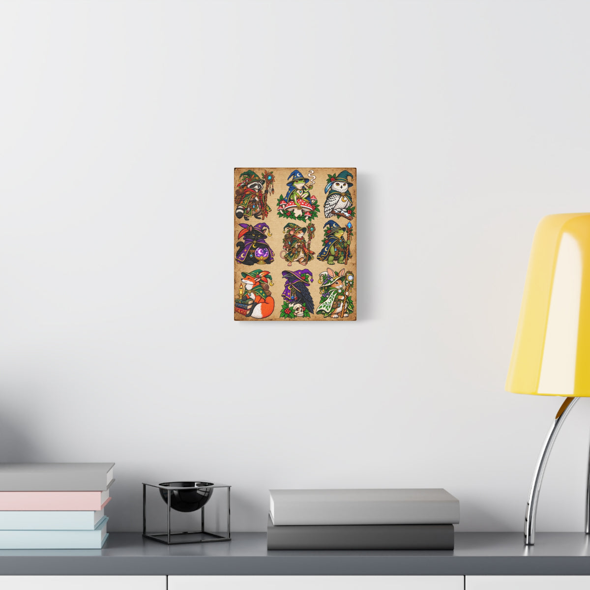 Woodland Wizards & Witches Tattoo Flash Canvas Wall Art