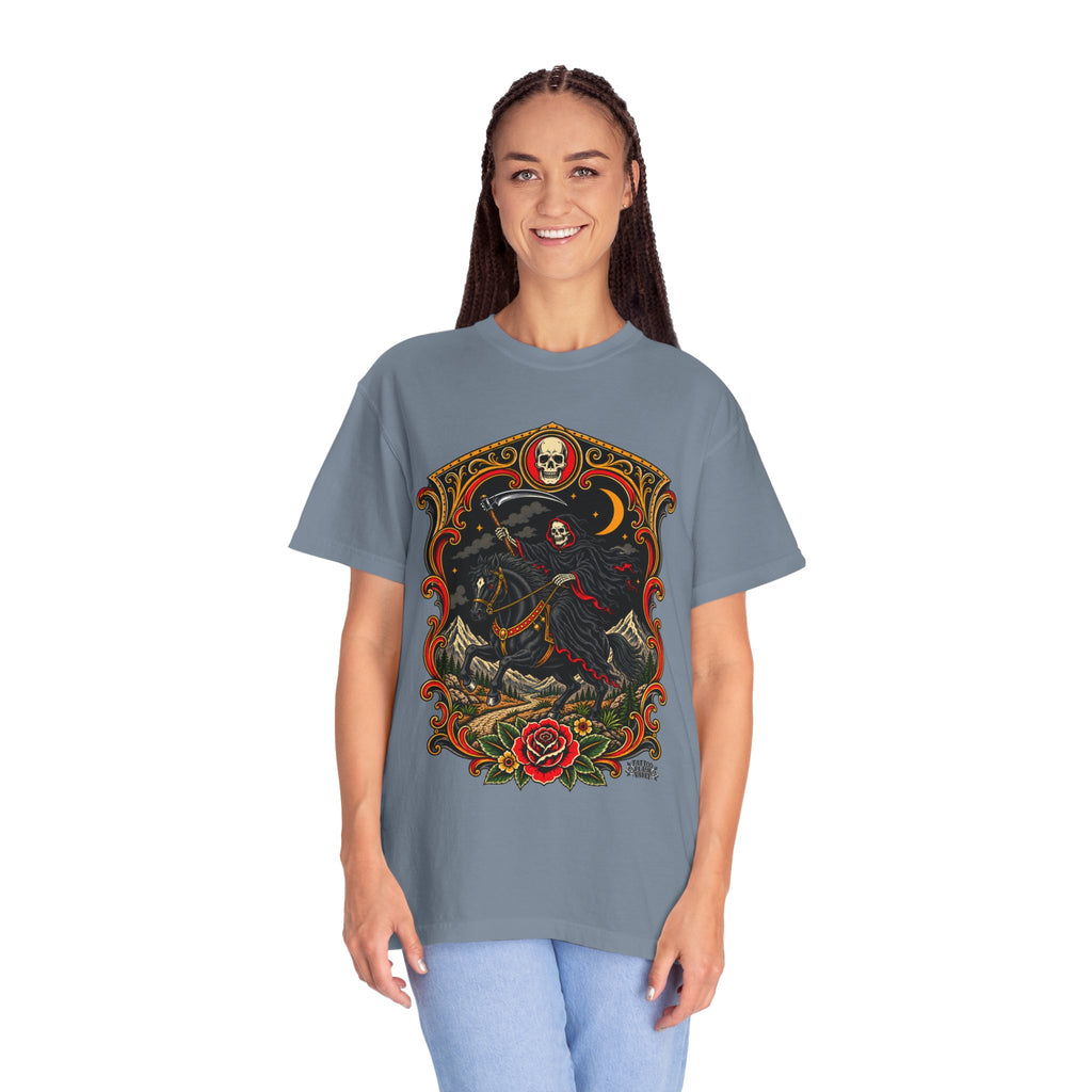 Grim Reaper Horseman Tattoo Flash T-Shirt