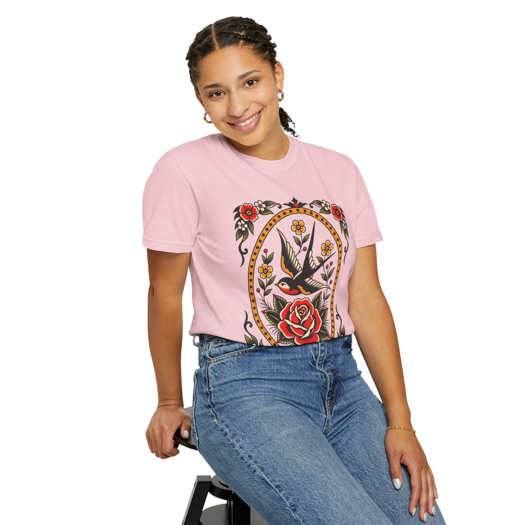Swallow & Rose Tattoo Flash T-Shirt