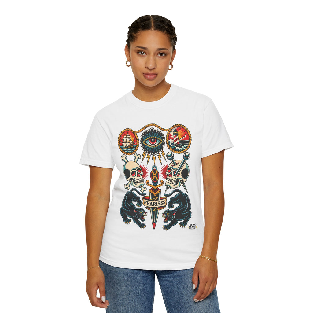 American Traditional Tattoo Flash Sheet T-Shirt