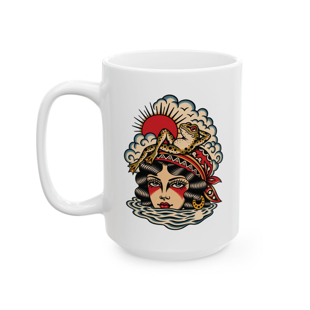 Lady of The Lake Tattoo Flash Ceramic Coffee Mug (11oz, 15oz)