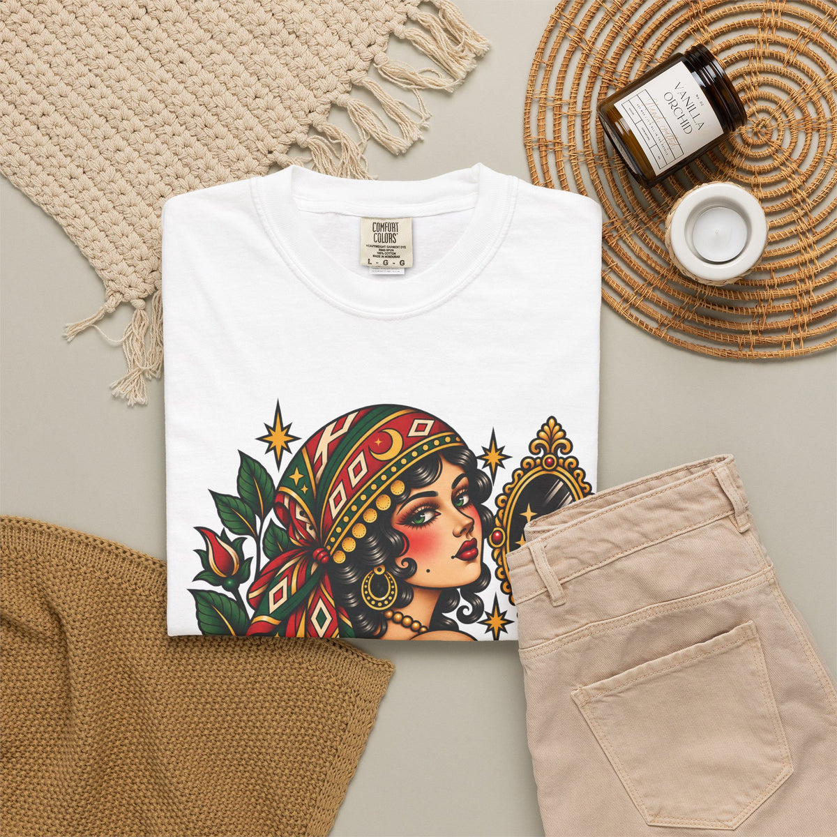 Love Yourself First Gypsy Woman Tattoo Flash Sheet T-Shirt