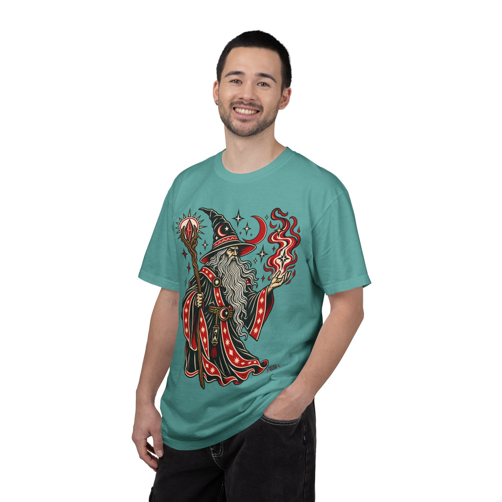 Fire Wizard Tattoo Flash T Shirt