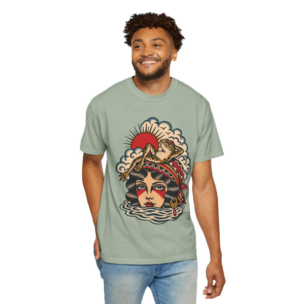 Frog & Lady of The Lake Tattoo Flash T-Shirt