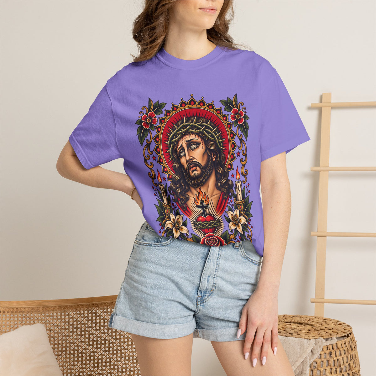 Jesus Sacred Heart Tattoo Flash T-Shirt