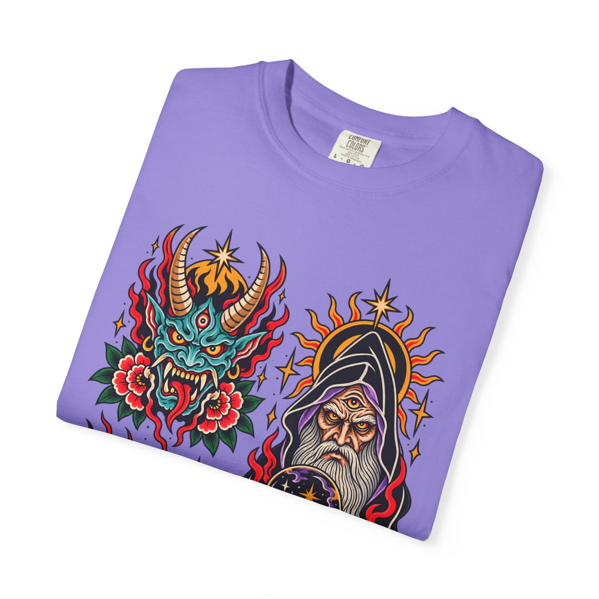 Wizard, Oni and Skull Tattoo Flash T-Shirt