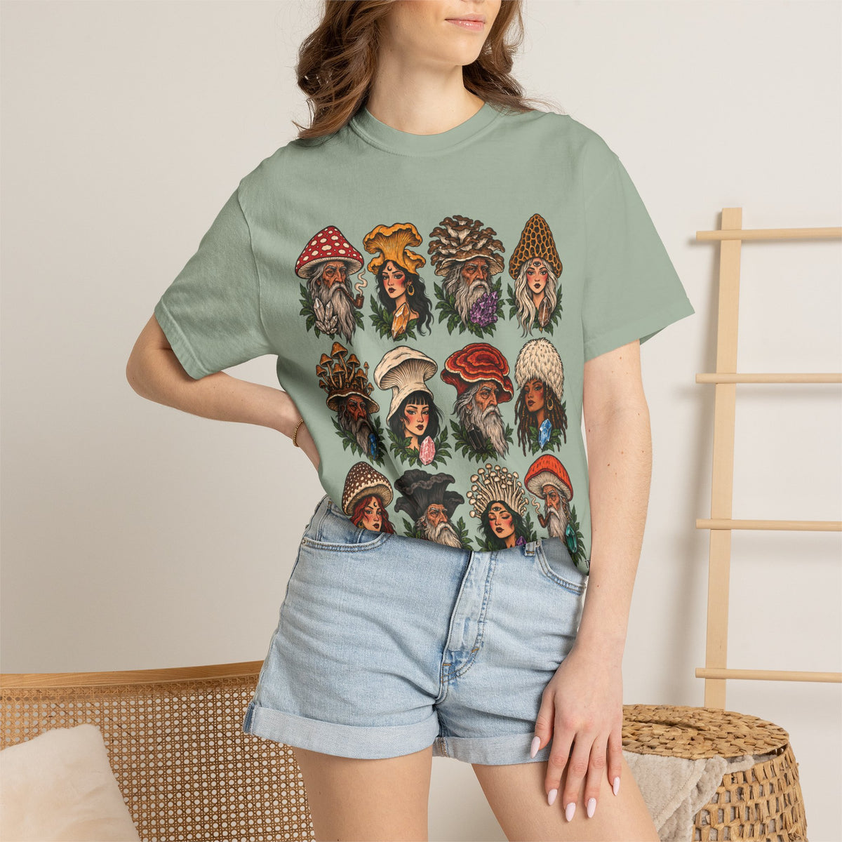 Mushroom Folks Tattoo Flash T Shirt