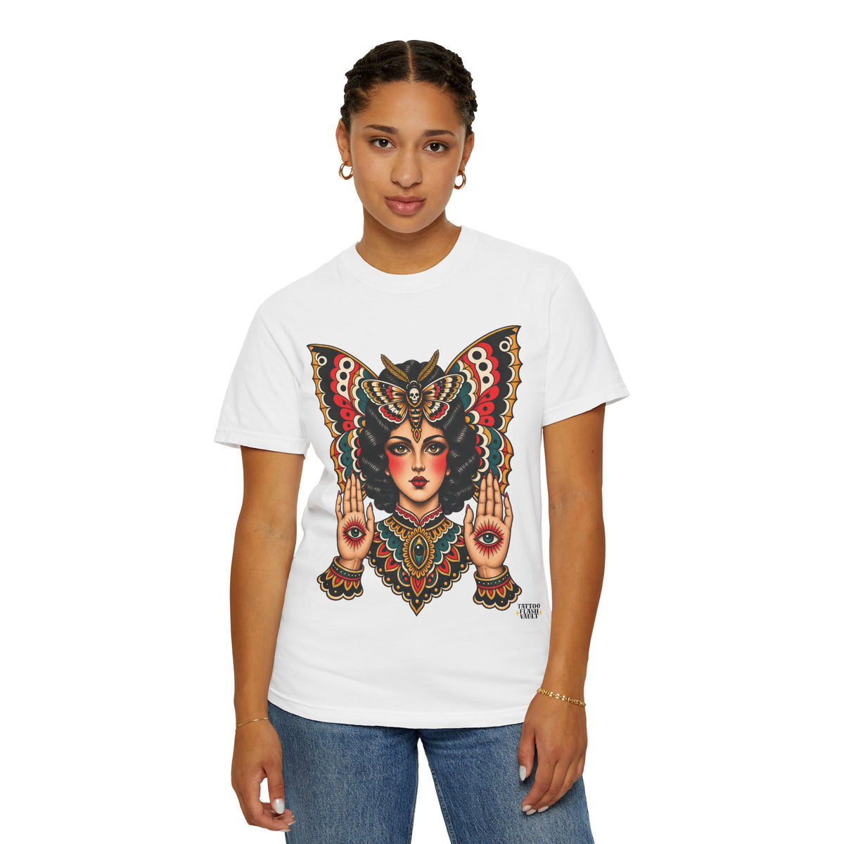 Gypsy Moth Woman Tattoo Flash Sheet T-Shirt