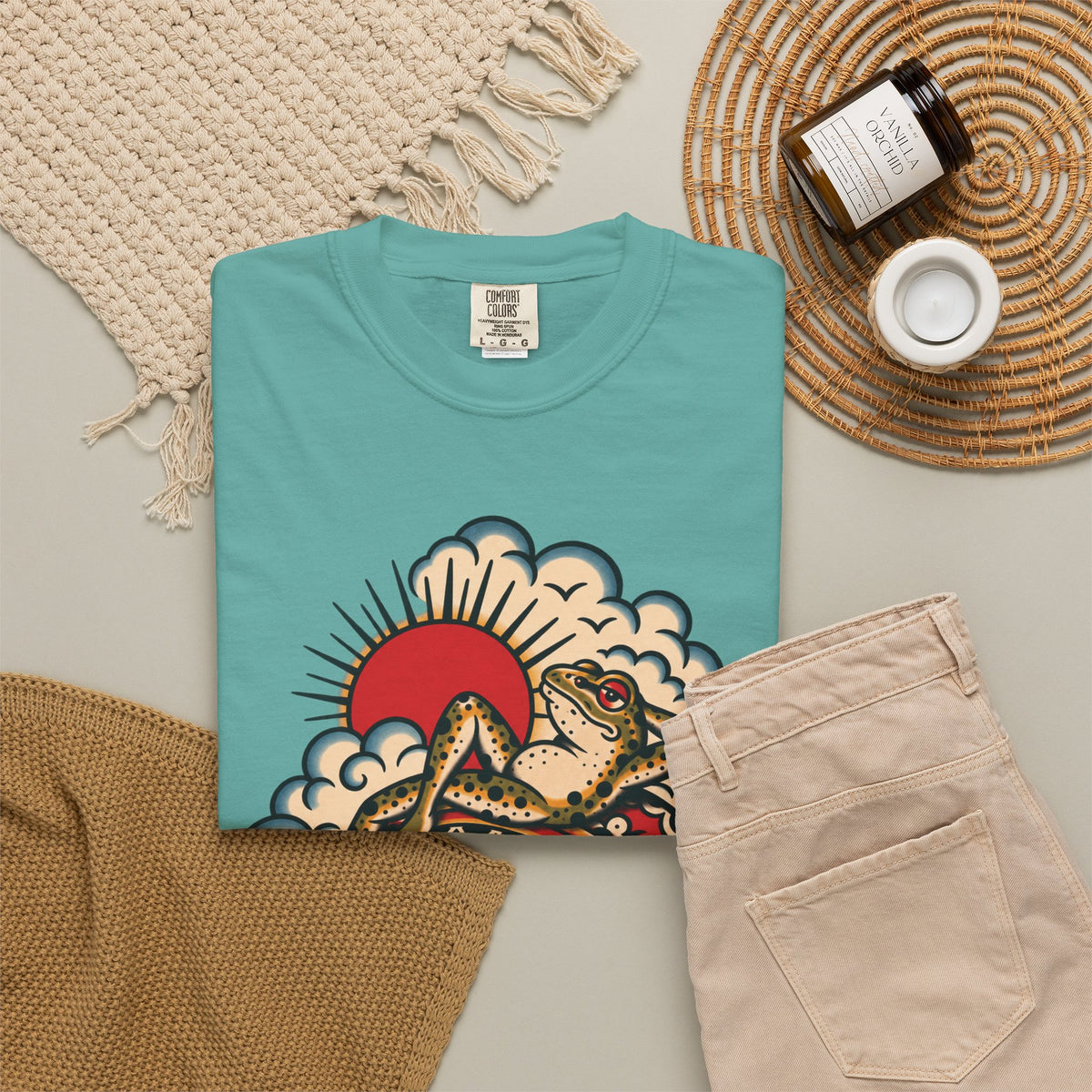 Frog & Lady of The Lake Tattoo Flash T-Shirt