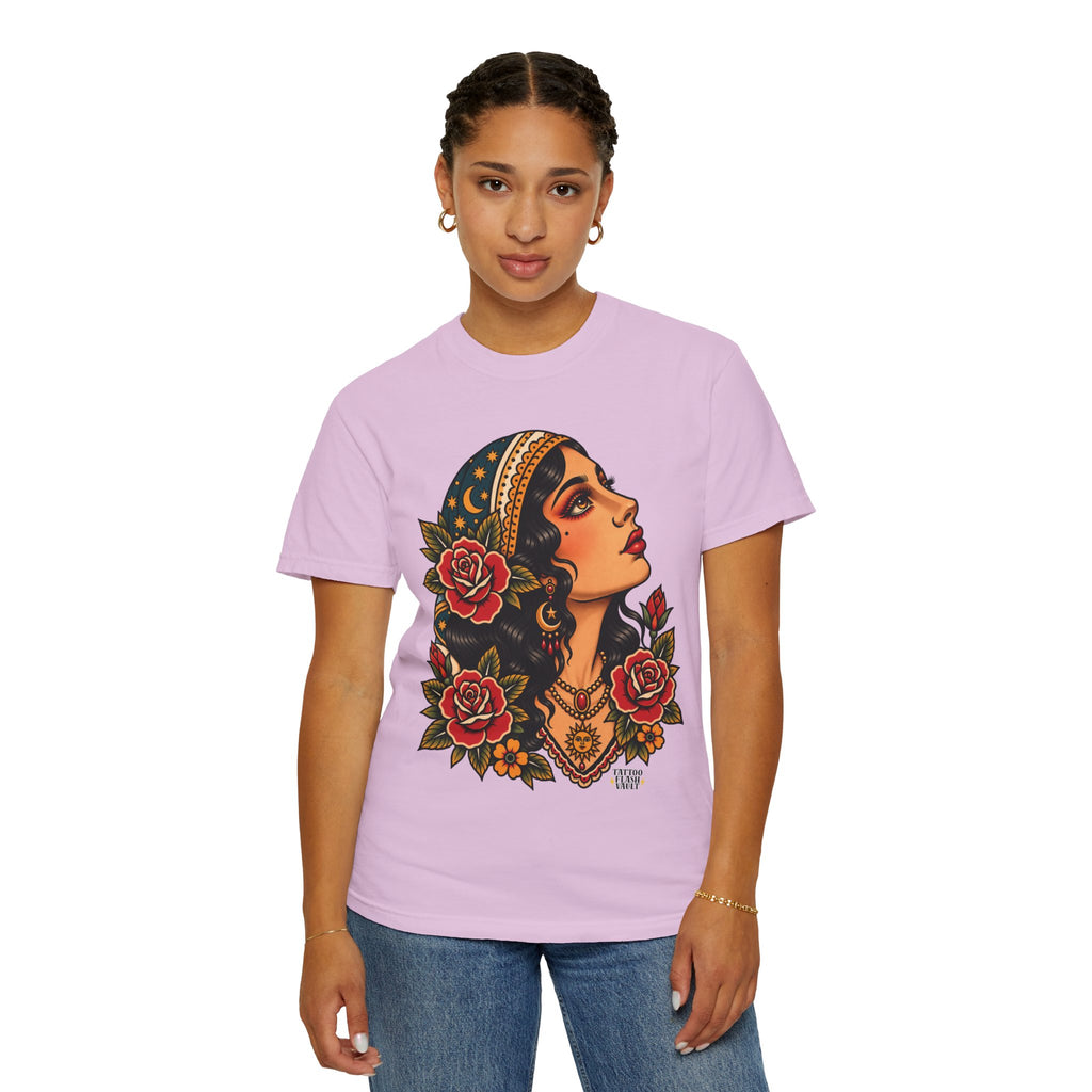 Gypsy Woman Tattoo Flash Sheet T-Shirt