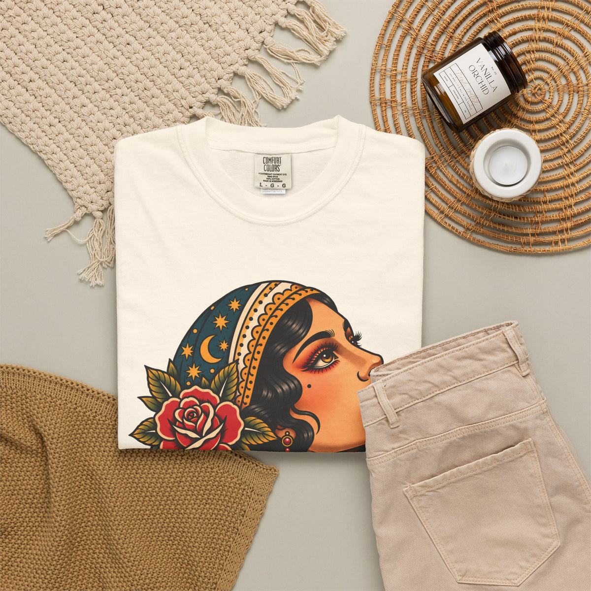 Gypsy Woman Tattoo Flash Sheet T-Shirt