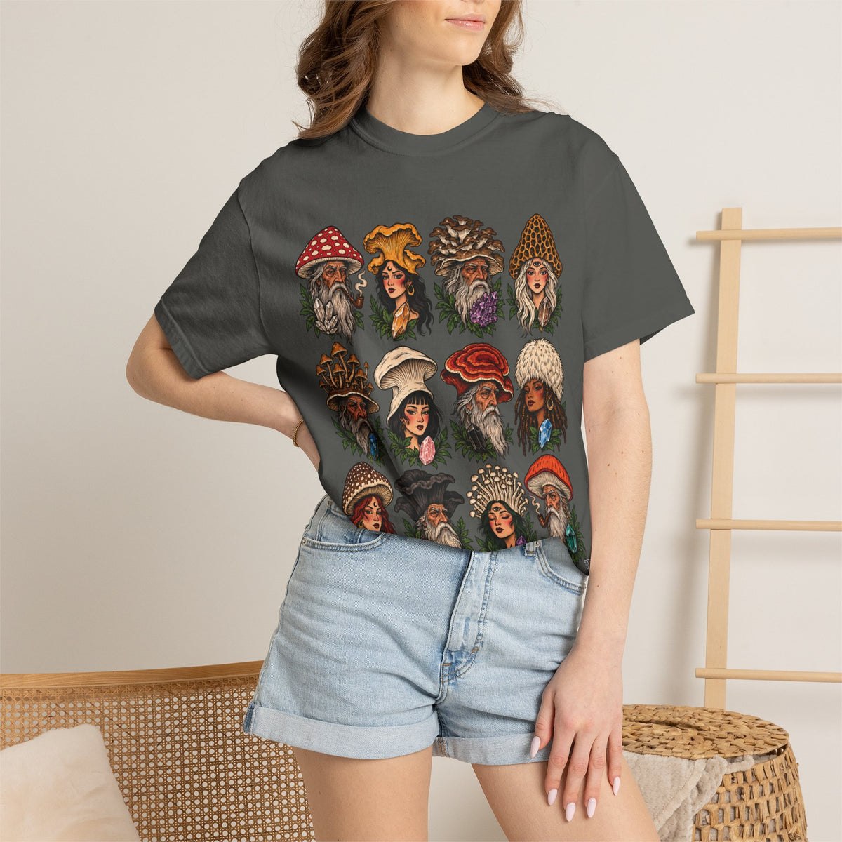 Mushroom Folks Tattoo Flash T Shirt