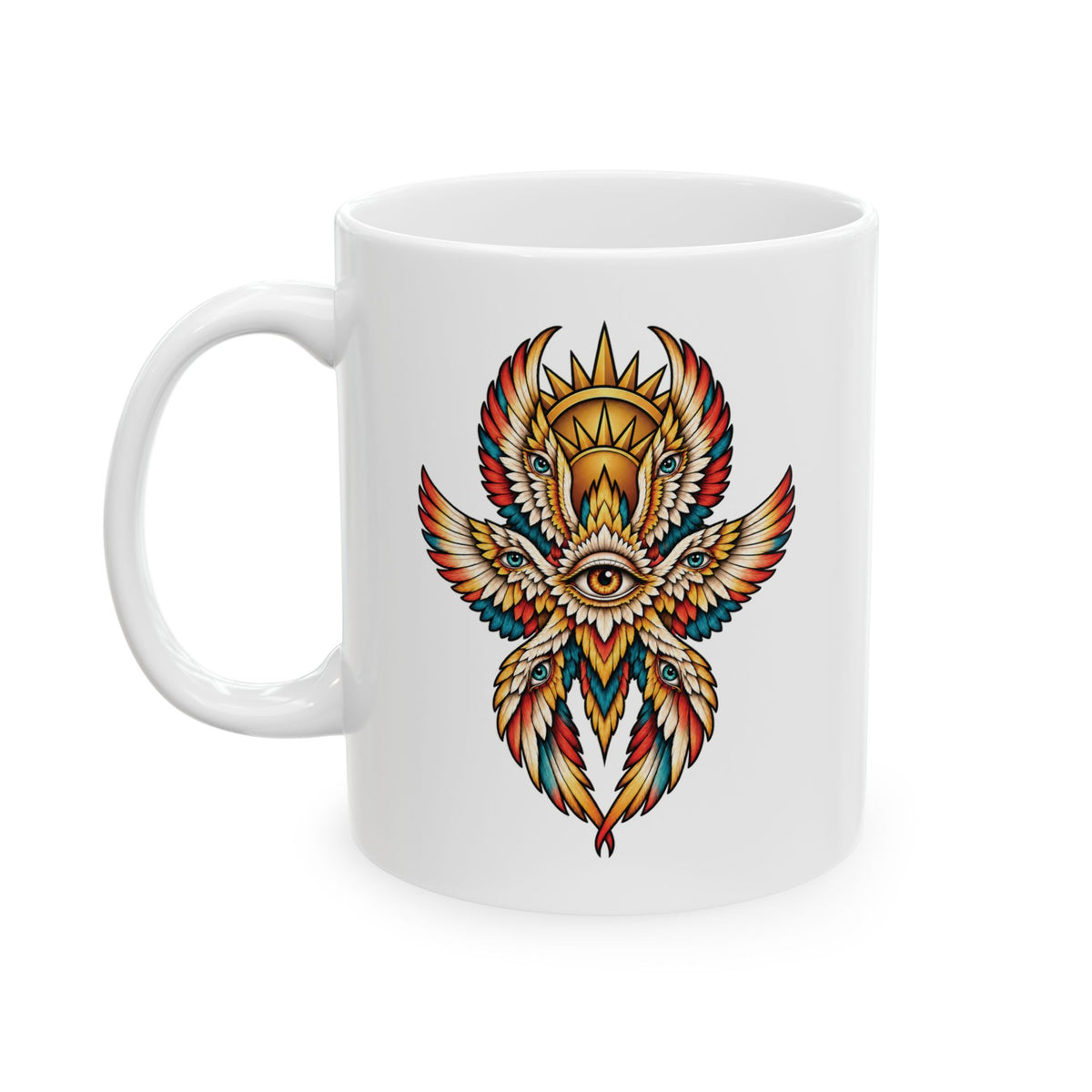 Seraphim Biblically Accurate Angel Tattoo Flash Coffee Mug (11oz & 15oz)