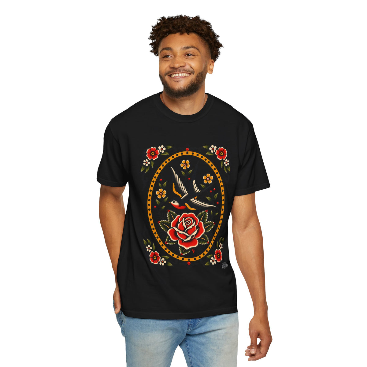 Swallow & Rose Tattoo Flash T-Shirt