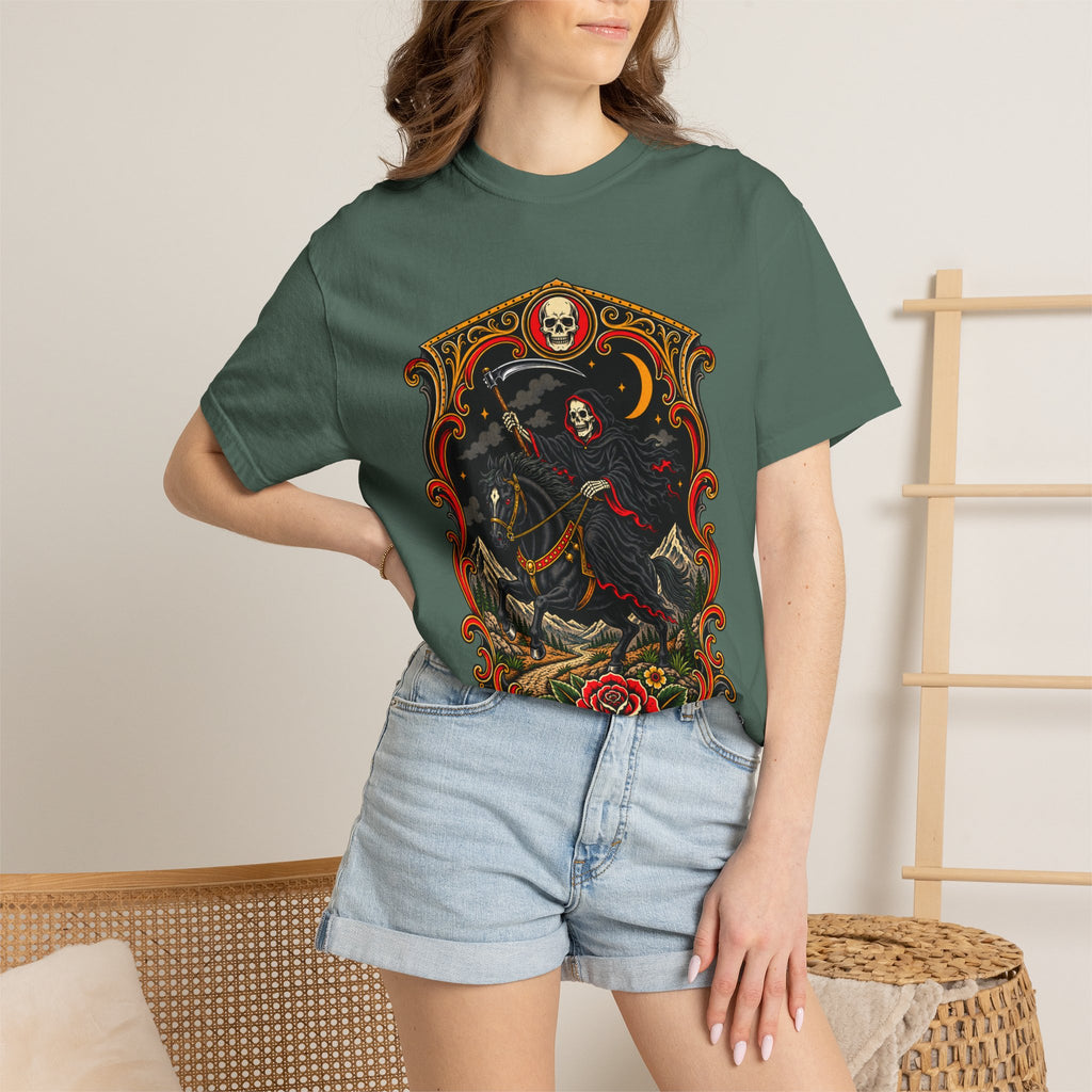 Grim Reaper Horseman Tattoo Flash T-Shirt