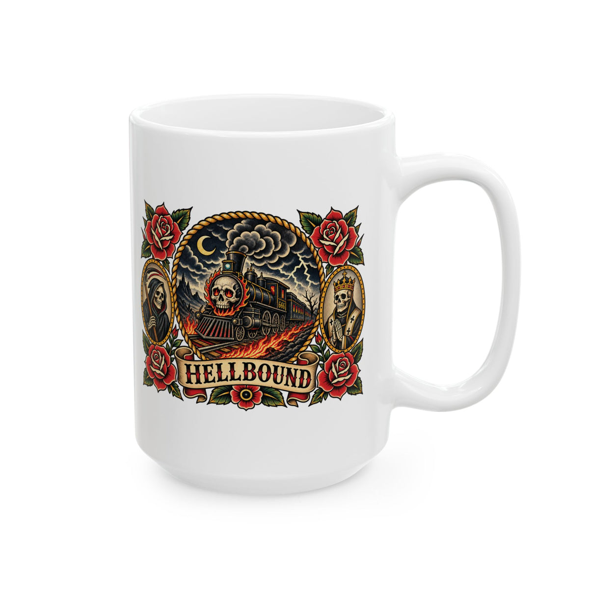 Hellbound Train Tattoo Flash Coffee Mug (11oz & 15oz)