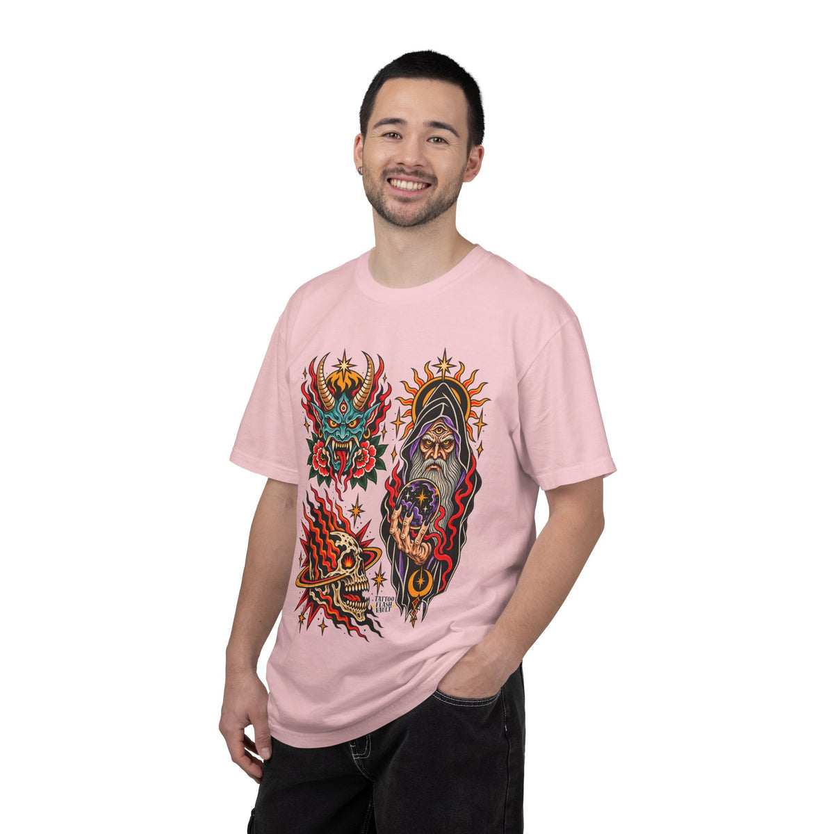 Wizard, Oni and Skull Tattoo Flash T-Shirt