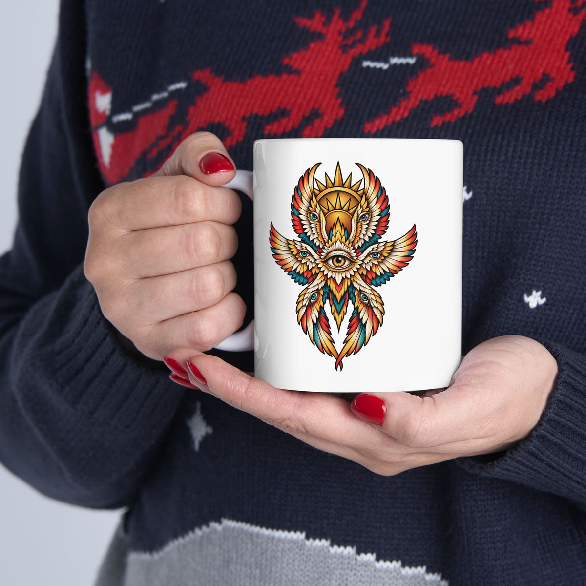 Seraphim Biblically Accurate Angel Tattoo Flash Coffee Mug (11oz & 15oz)