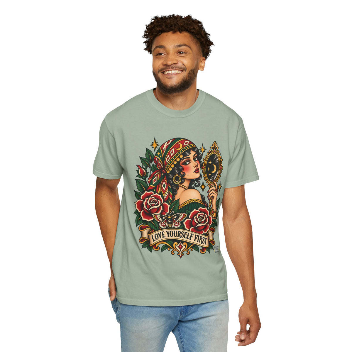 Love Yourself First Gypsy Woman Tattoo Flash Sheet T-Shirt