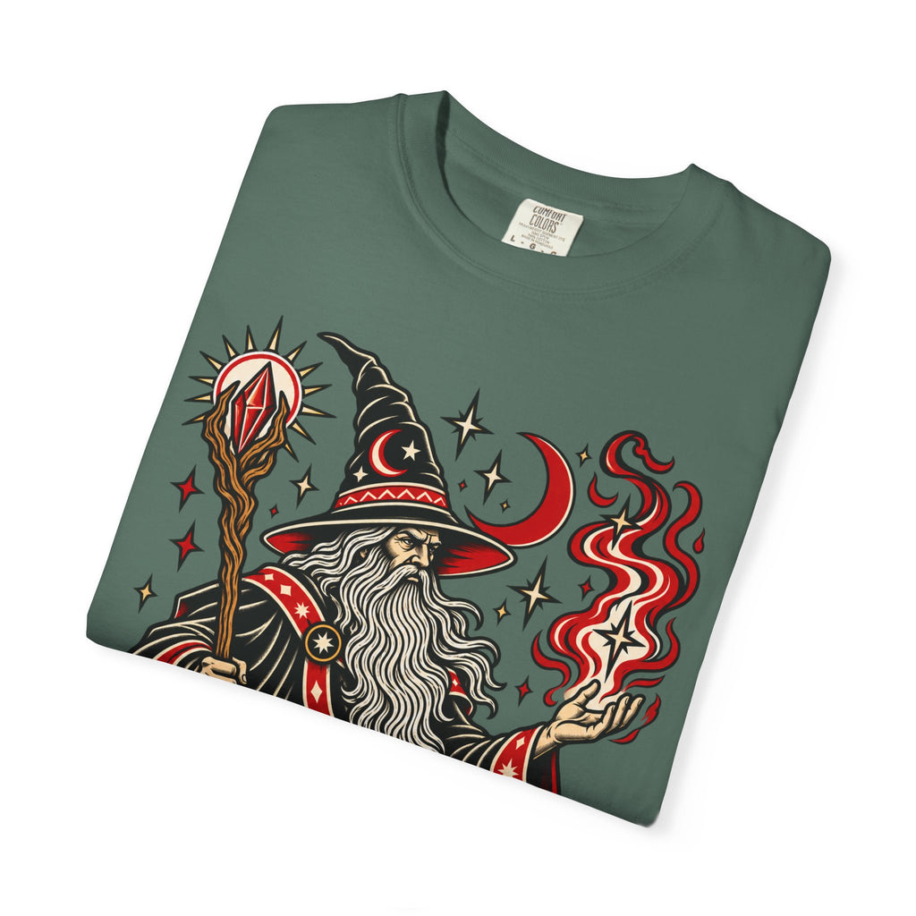 Fire Wizard Tattoo Flash T Shirt