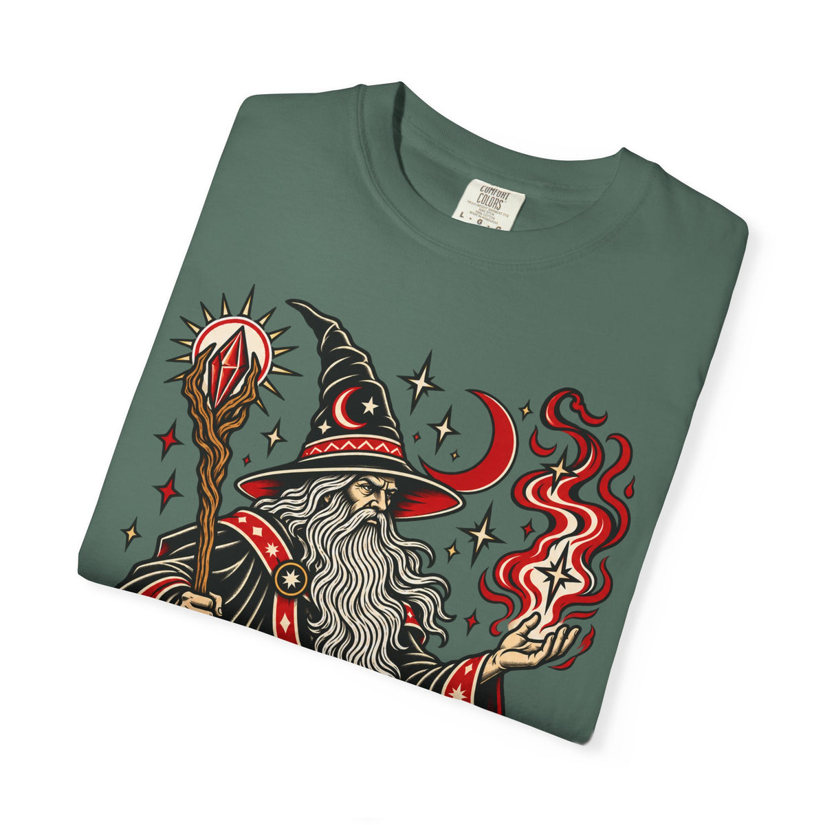 Fire Wizard Tattoo Flash T Shirt