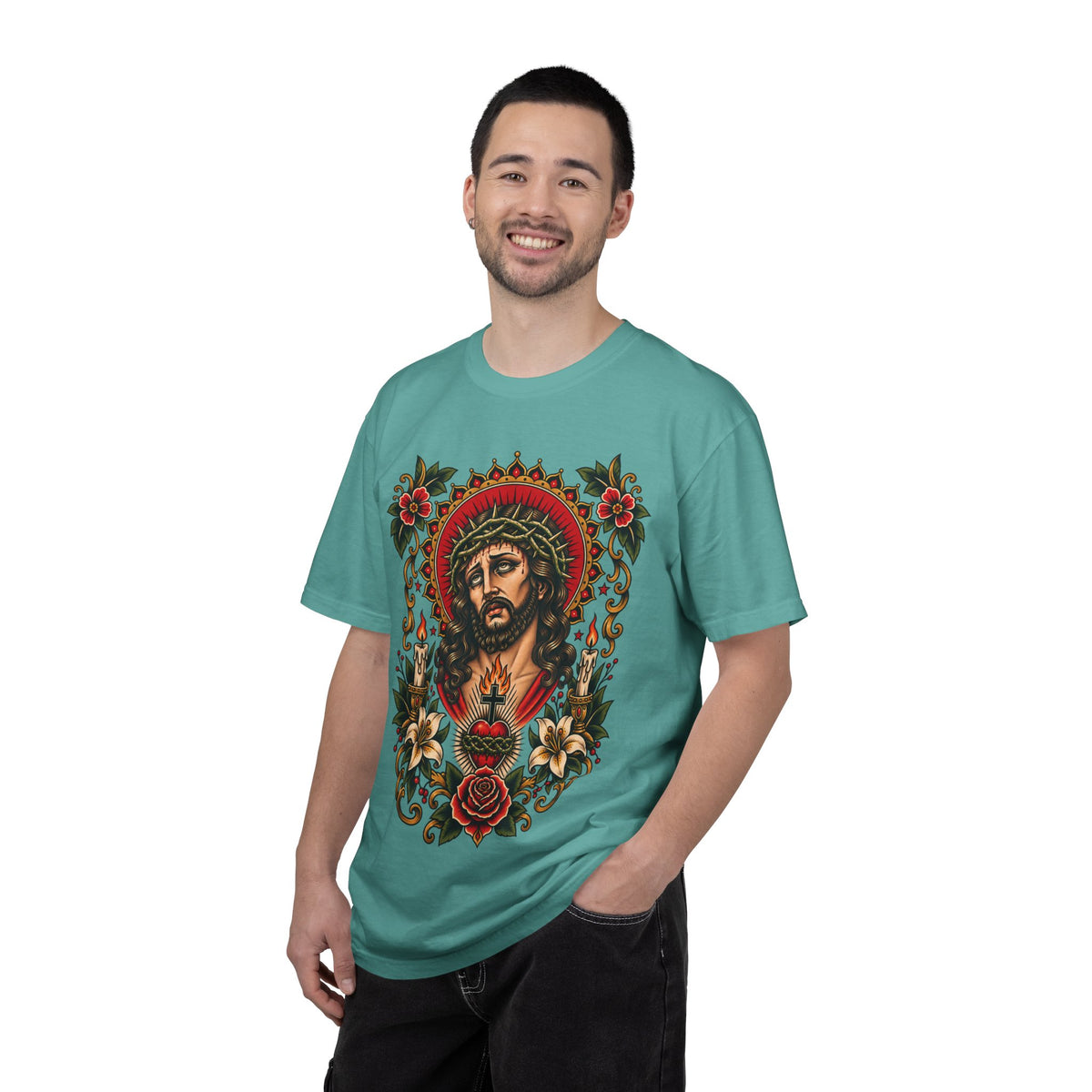 Jesus Sacred Heart Tattoo Flash T-Shirt