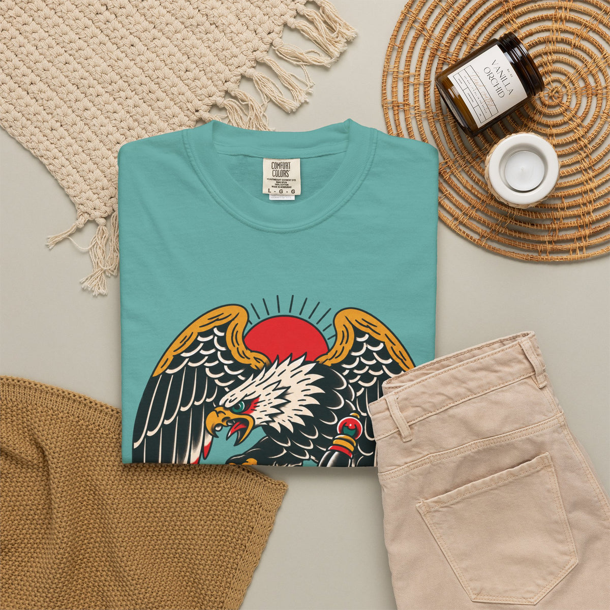 American Traditional Eagle & Skull Tattoo Flash T-Shirt