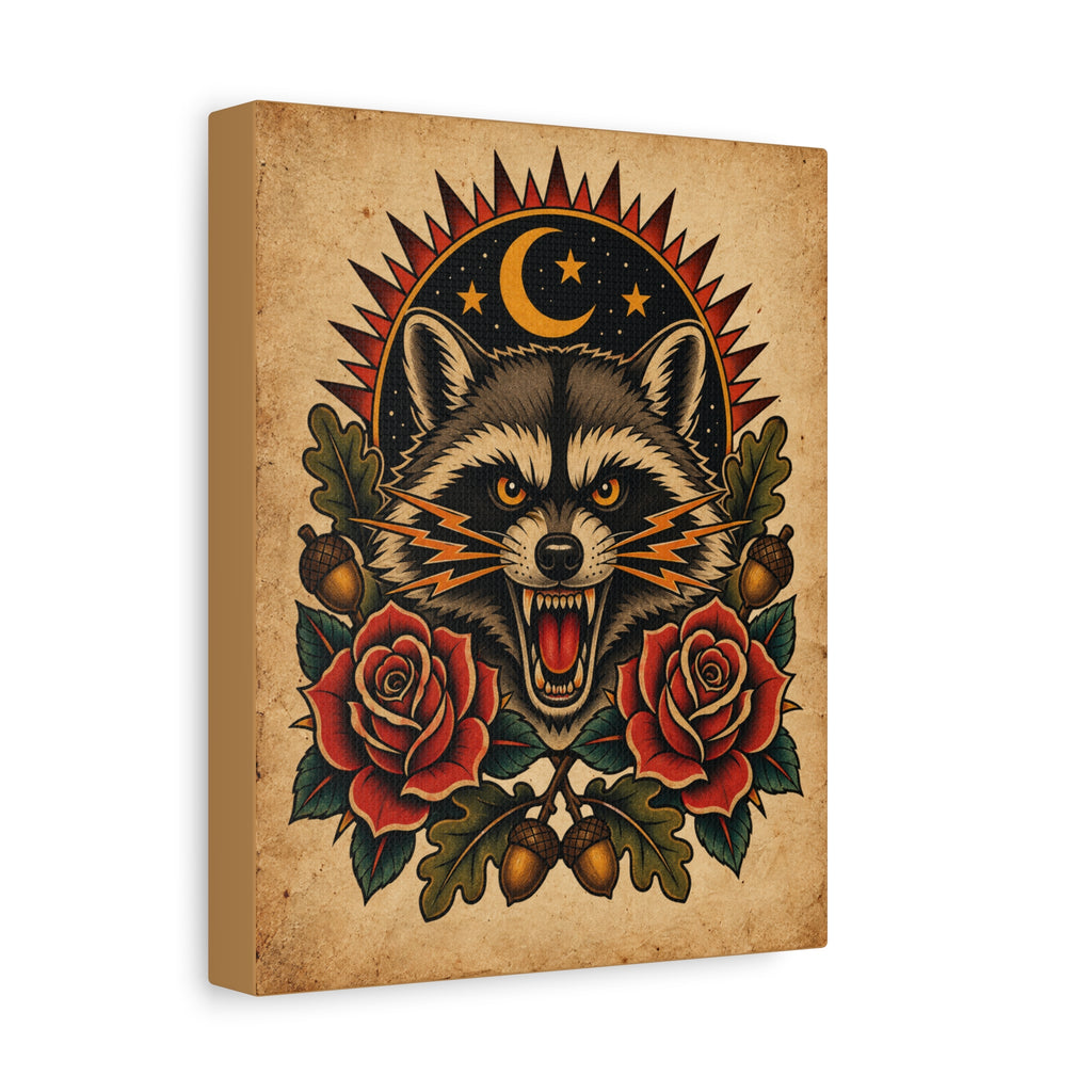 Raccoon Tattoo Flash Wall Art