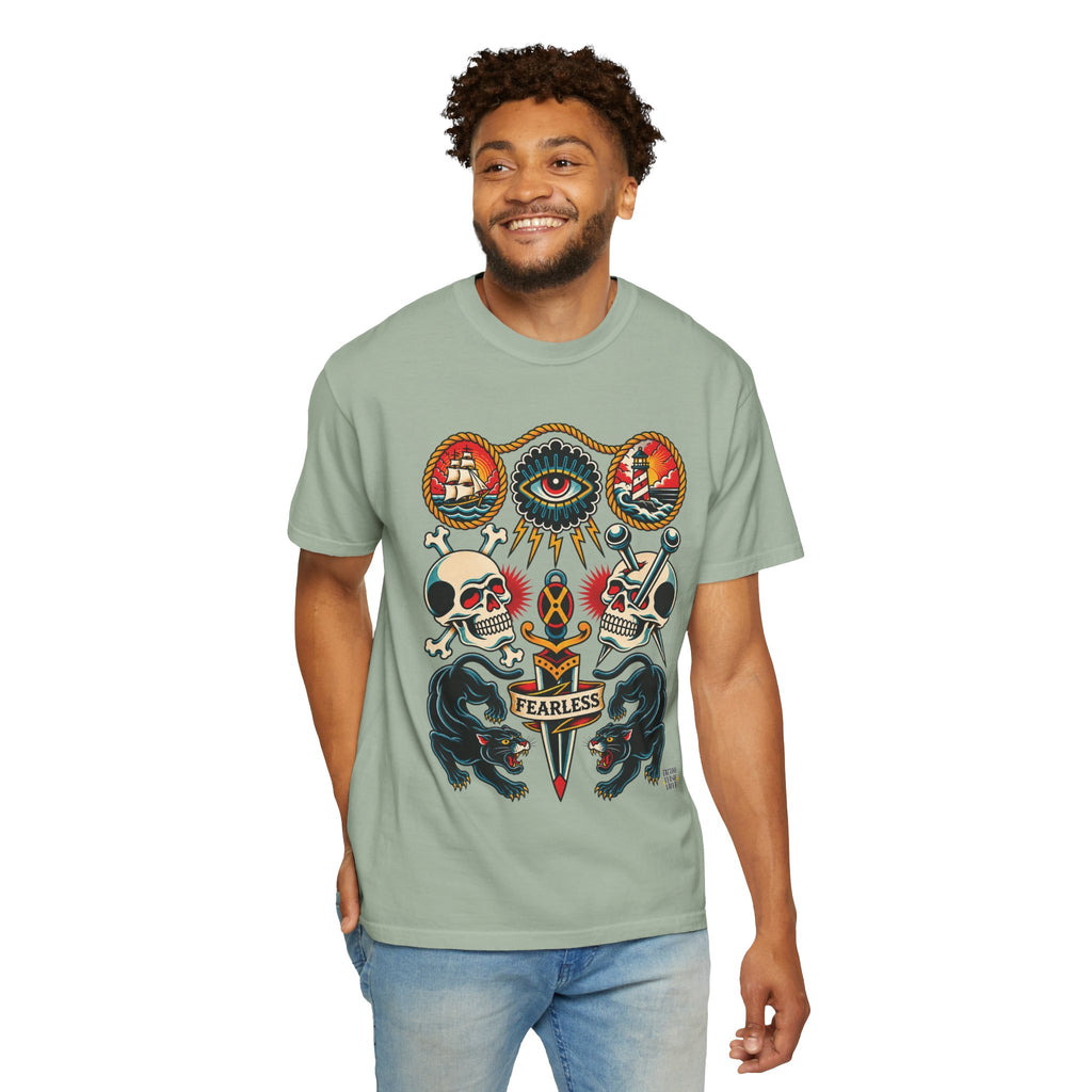 American Traditional Tattoo Flash Sheet T-Shirt