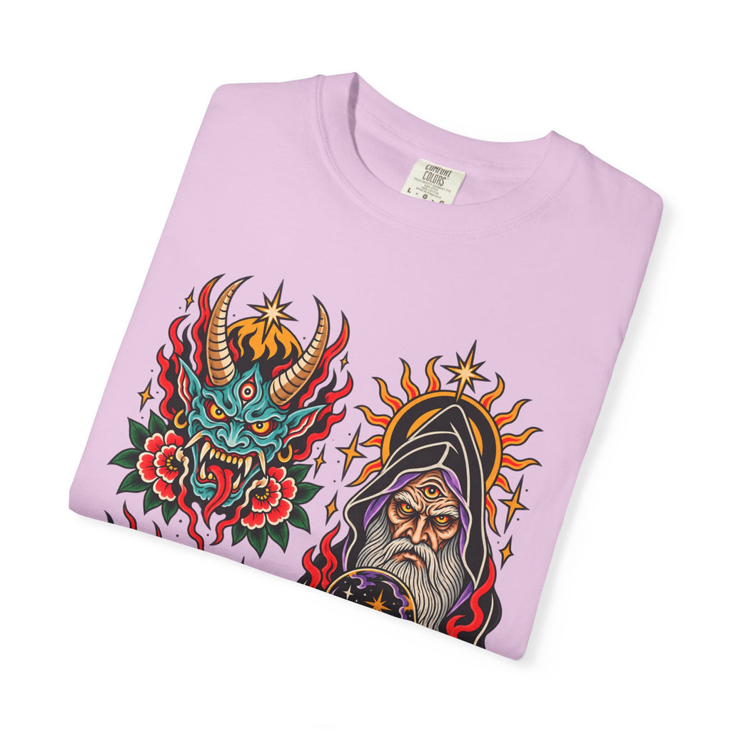 Wizard, Oni and Skull Tattoo Flash T-Shirt