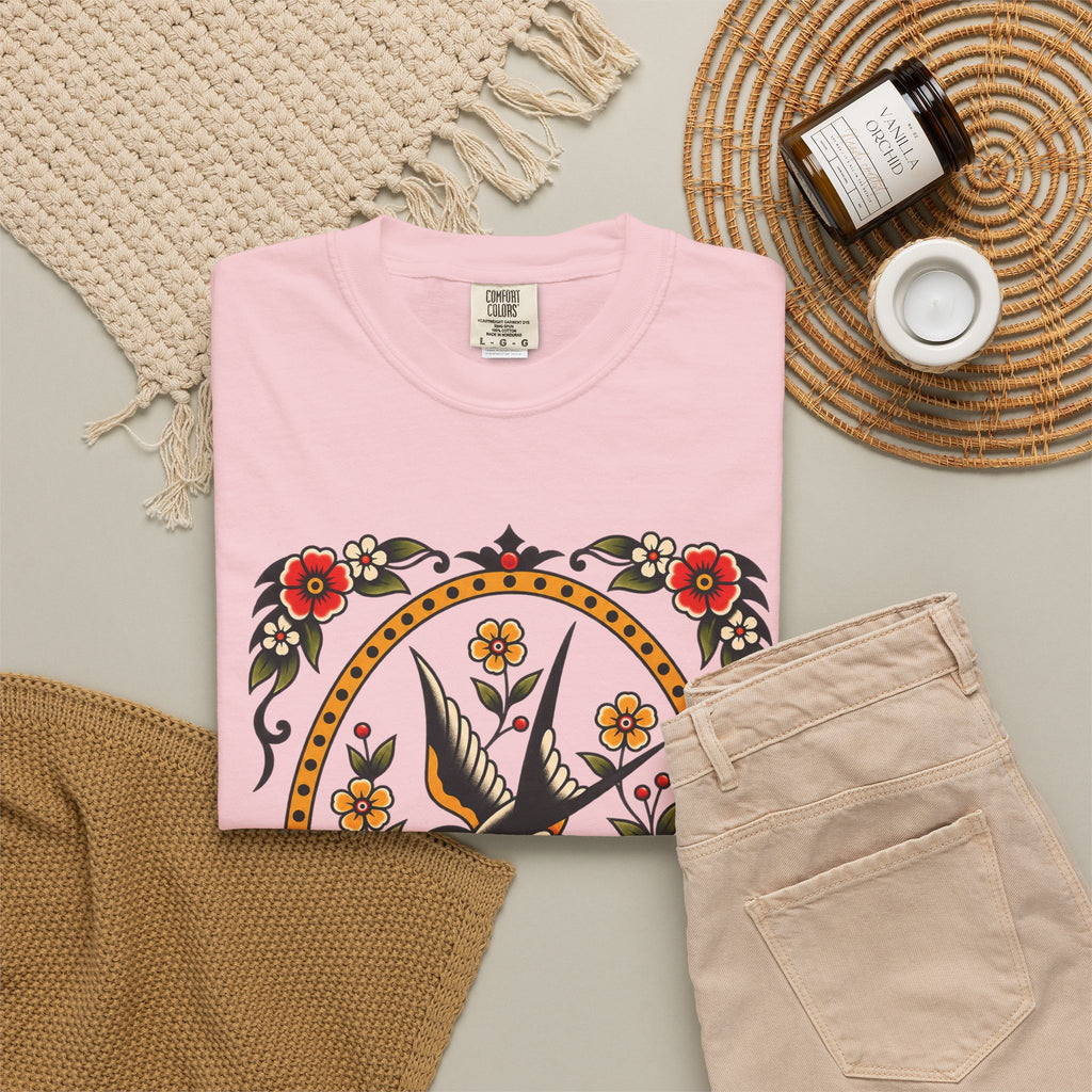Swallow & Rose Tattoo Flash T-Shirt