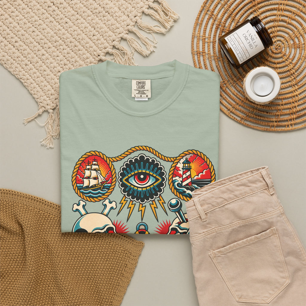 American Traditional Tattoo Flash Sheet T-Shirt