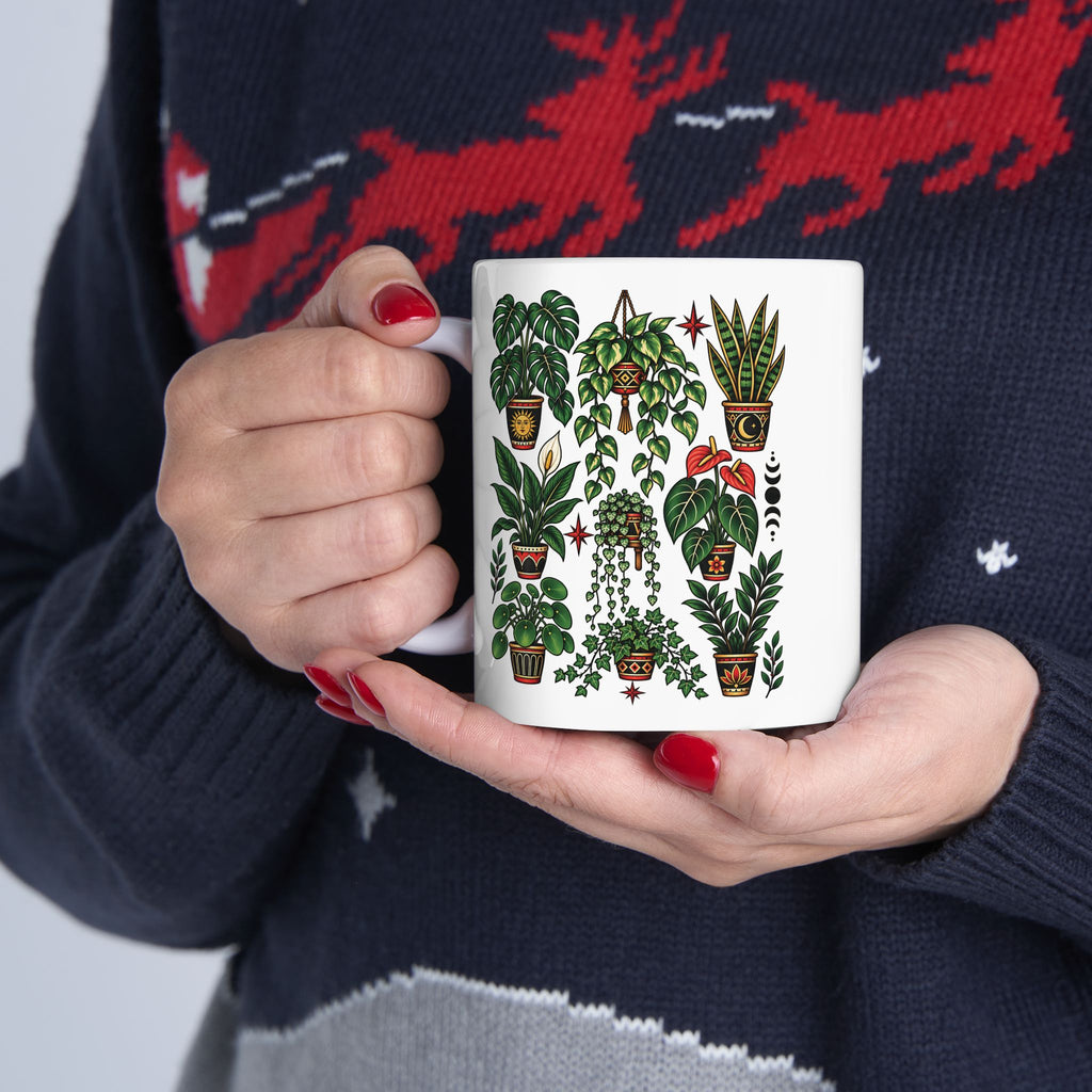 House Plant Tattoo Flash Ceramic Coffee Mug (11oz, 15oz)