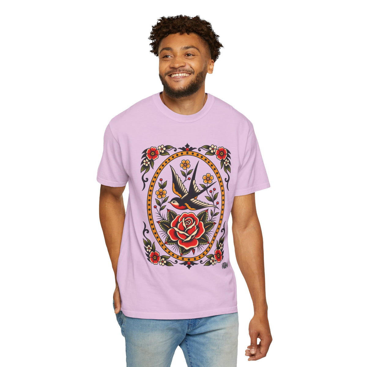 Swallow & Rose Tattoo Flash T-Shirt
