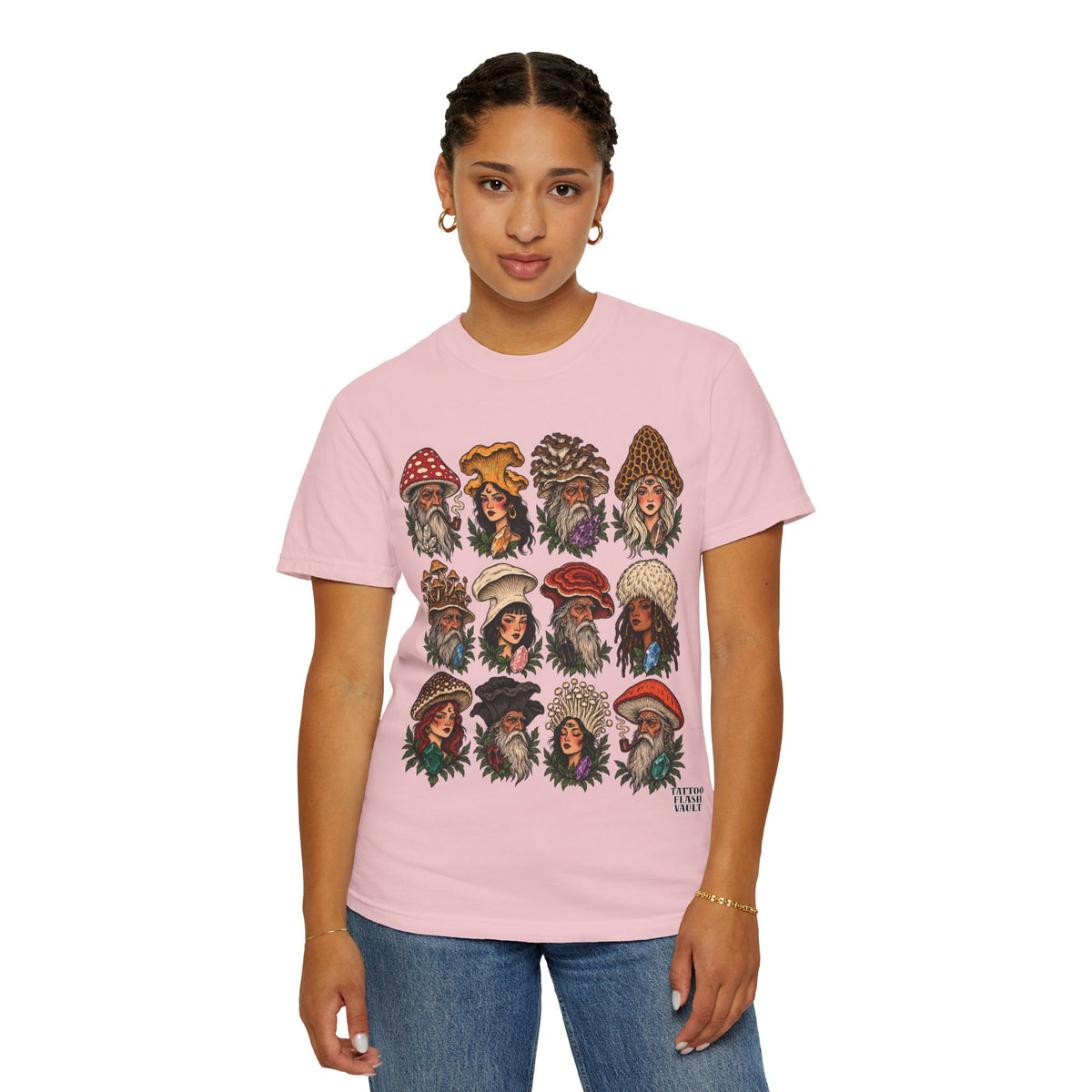 Mushroom Folks Tattoo Flash T Shirt
