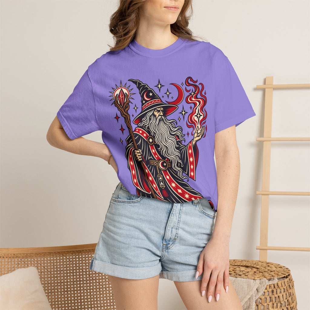 Fire Wizard Tattoo Flash T Shirt