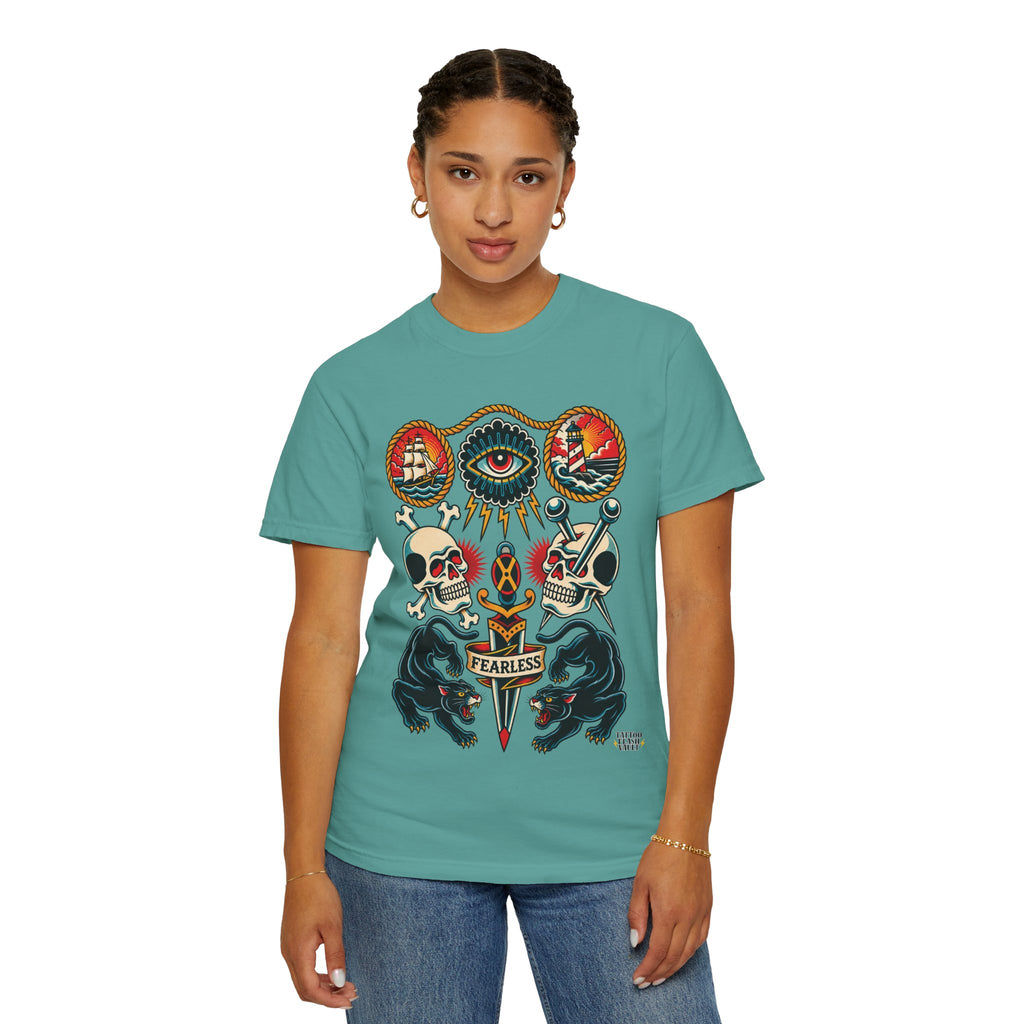 American Traditional Tattoo Flash Sheet T-Shirt