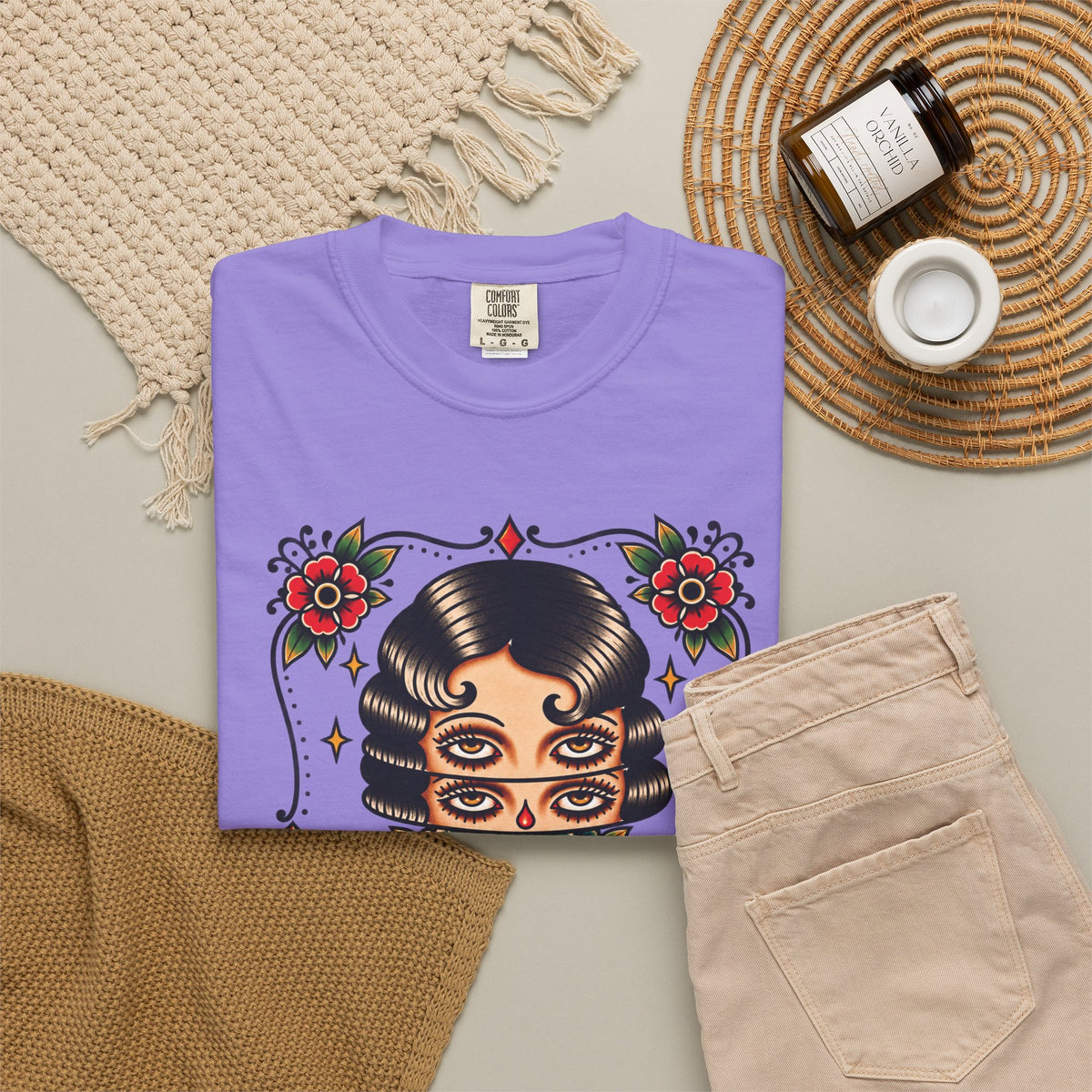 Floral Surrealism Tattoo Flash Sheet T-Shirt