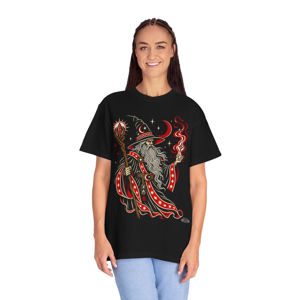 Fire Wizard Tattoo Flash T Shirt