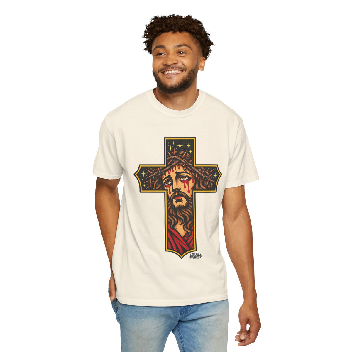 Matthew 11:28 Jesus Cross Tattoo Flash T-Shirt