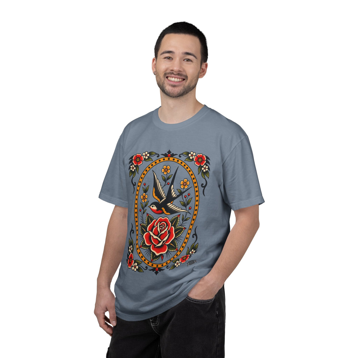 Swallow & Rose Tattoo Flash T-Shirt