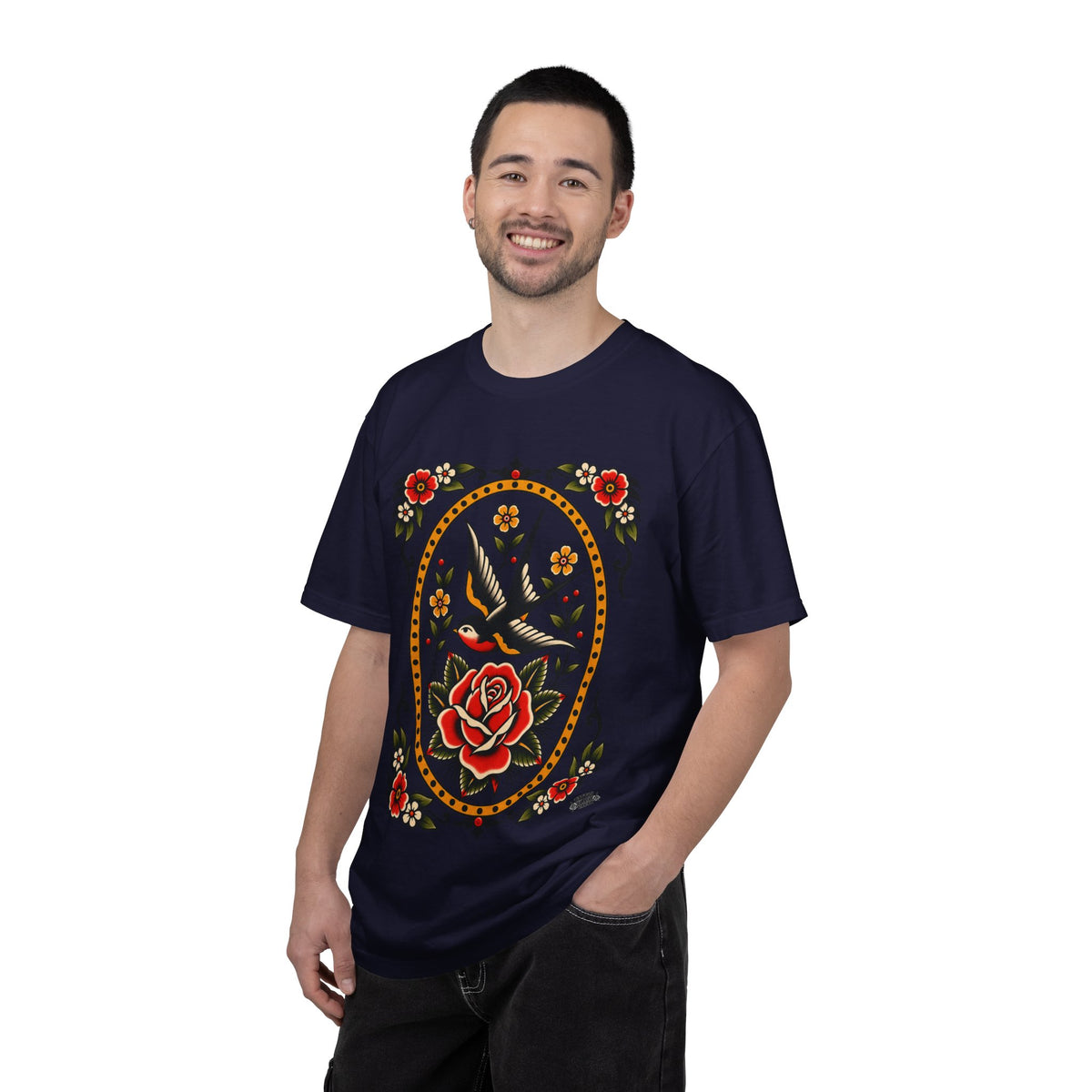 Swallow & Rose Tattoo Flash T-Shirt